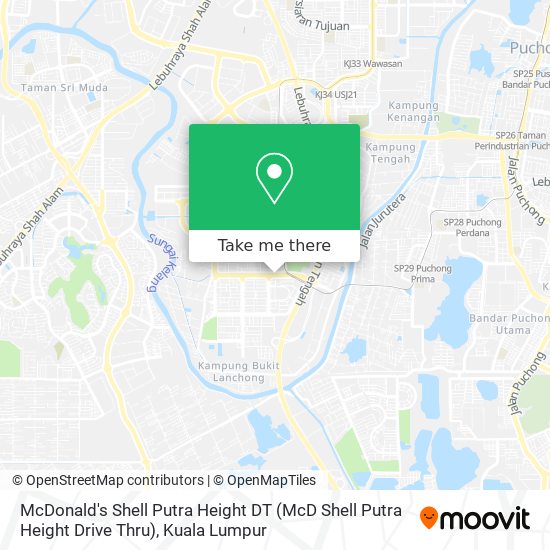 McDonald's Shell Putra Height DT (McD Shell Putra Height Drive Thru) map