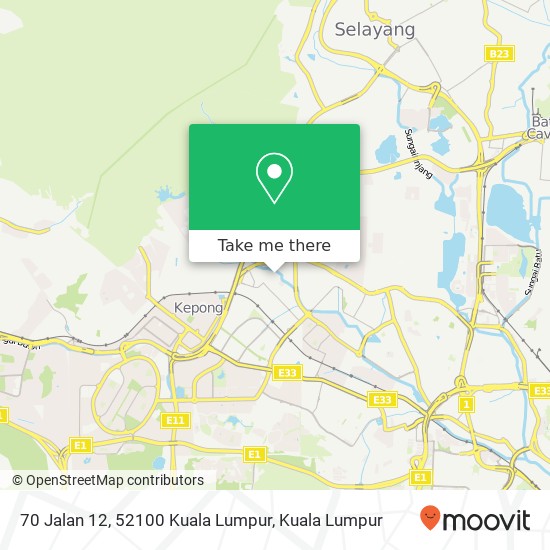 Peta 70 Jalan 12, 52100 Kuala Lumpur