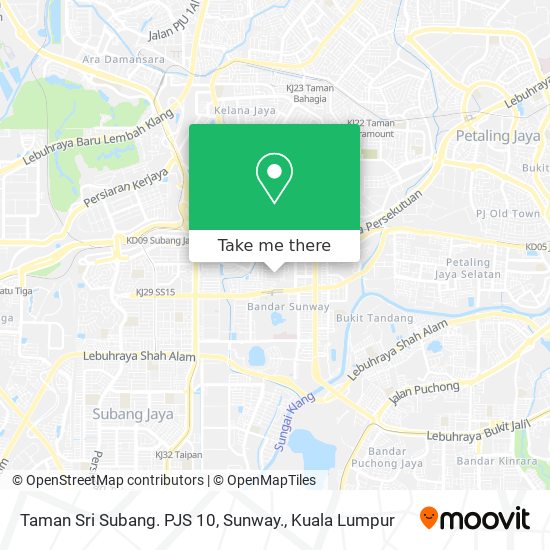 Peta Taman Sri Subang. PJS 10, Sunway.