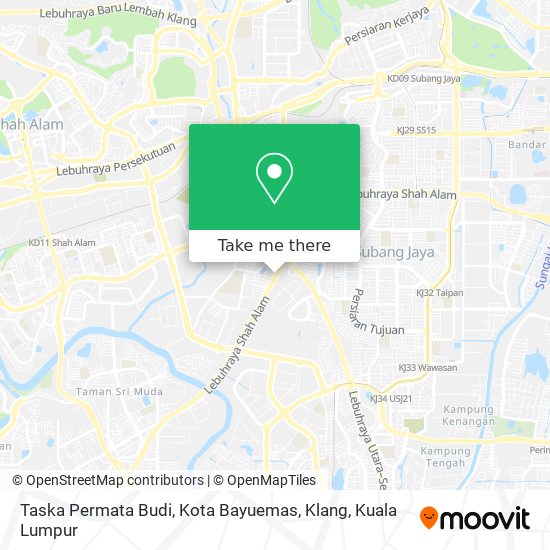 Peta Taska Permata Budi, Kota Bayuemas, Klang