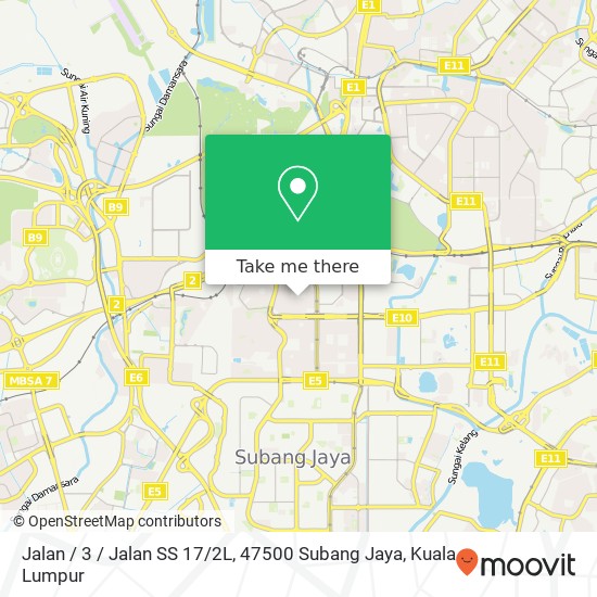 Peta Jalan / 3 / Jalan SS 17 / 2L, 47500 Subang Jaya