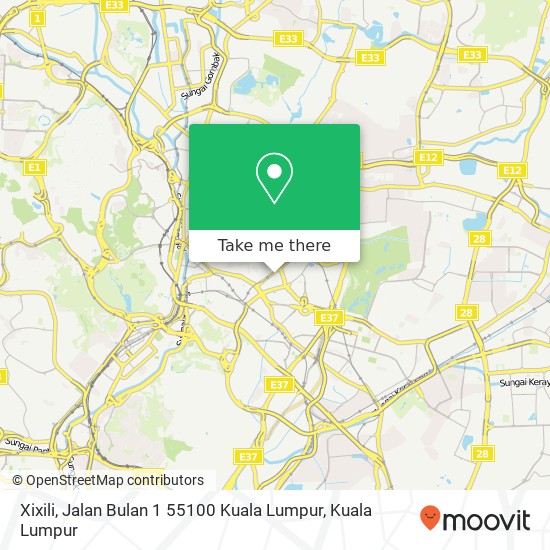 Peta Xixili, Jalan Bulan 1 55100 Kuala Lumpur