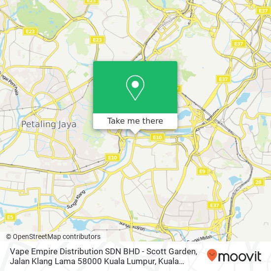 Vape Empire Distribution SDN BHD - Scott Garden, Jalan Klang Lama 58000 Kuala Lumpur map