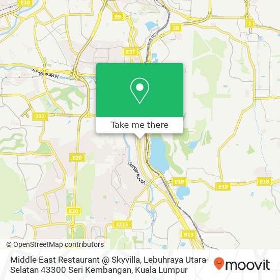 Middle East Restaurant @ Skyvilla, Lebuhraya Utara-Selatan 43300 Seri Kembangan map