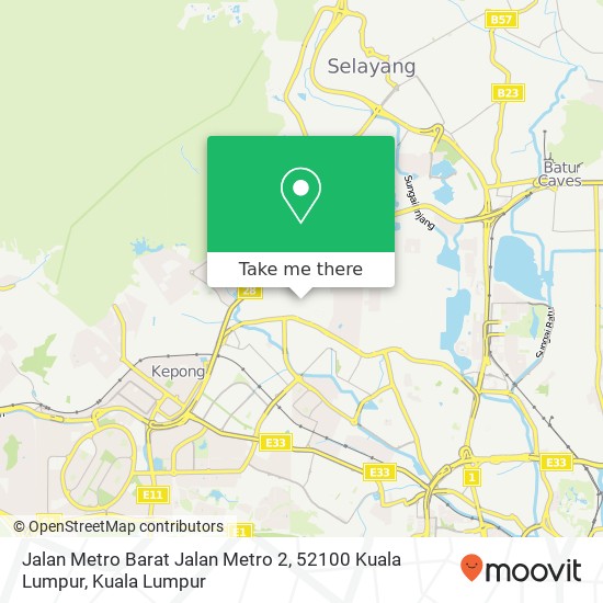 Peta Jalan Metro Barat Jalan Metro 2, 52100 Kuala Lumpur