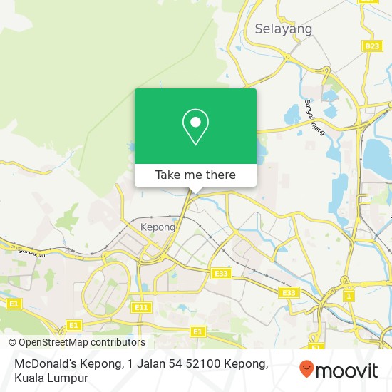 McDonald's Kepong, 1 Jalan 54 52100 Kepong map