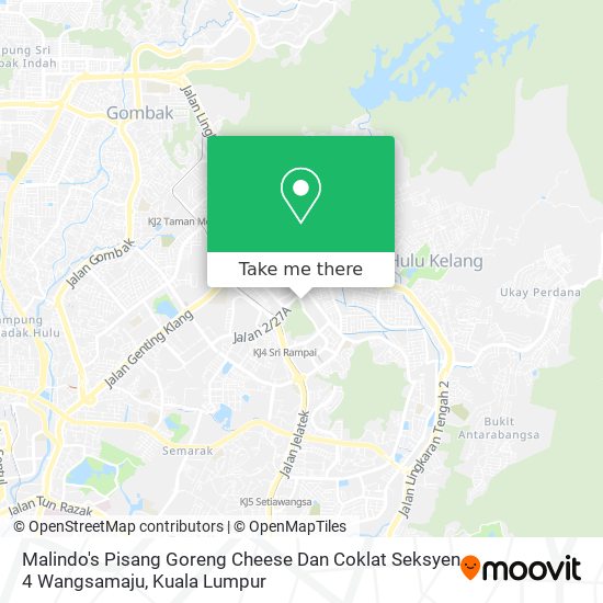 Malindo's Pisang Goreng Cheese Dan Coklat Seksyen 4 Wangsamaju map