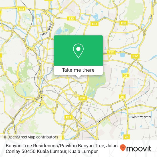 Peta Banyan Tree Residences / Pavilion Banyan Tree, Jalan Conlay 50450 Kuala Lumpur