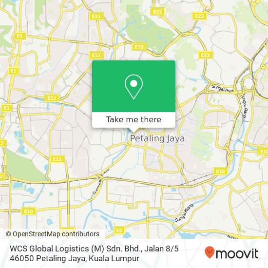 WCS Global Logistics (M) Sdn. Bhd., Jalan 8 / 5 46050 Petaling Jaya map