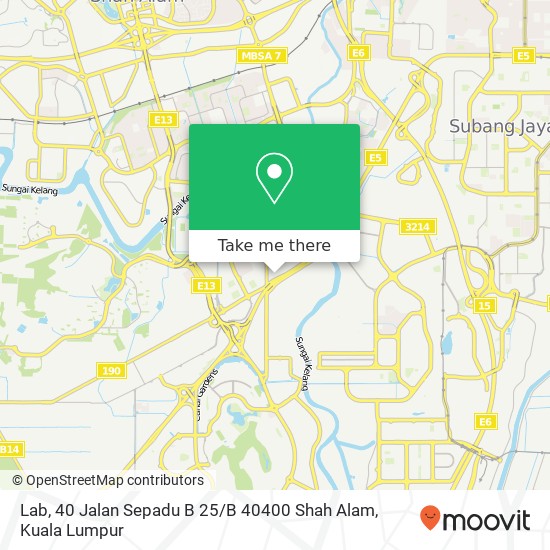 Lab, 40 Jalan Sepadu B 25 / B 40400 Shah Alam map