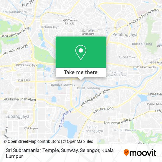 Sri Subramaniar Temple, Sunway, Selangor map