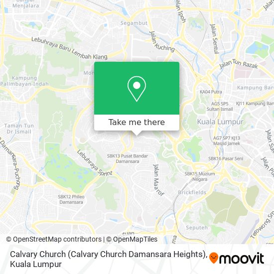 Peta Calvary Church (Calvary Church Damansara Heights)