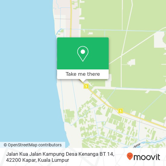 Peta Jalan Kua Jalan Kampung Desa Kenanga BT 14, 42200 Kapar