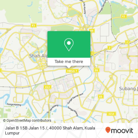 Jalan B 15B Jalan 15 /, 40000 Shah Alam map