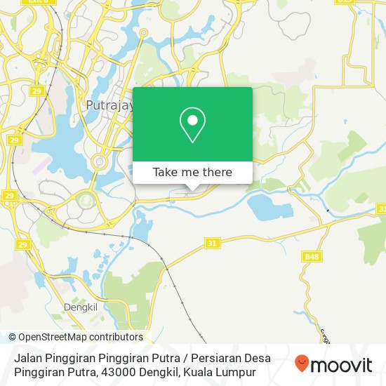 Peta Jalan Pinggiran Pinggiran Putra / Persiaran Desa Pinggiran Putra, 43000 Dengkil