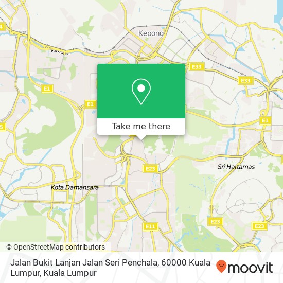 Jalan Bukit Lanjan Jalan Seri Penchala, 60000 Kuala Lumpur map