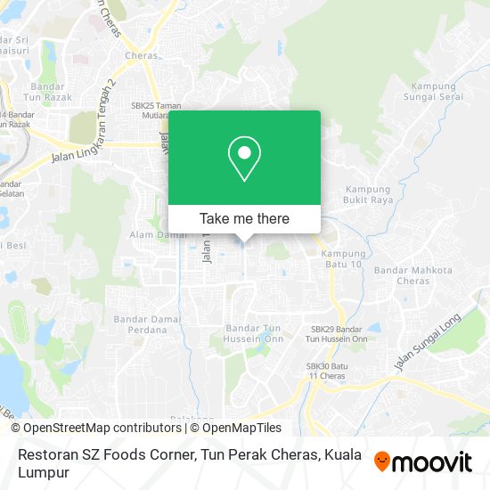 Peta Restoran SZ Foods Corner, Tun Perak Cheras