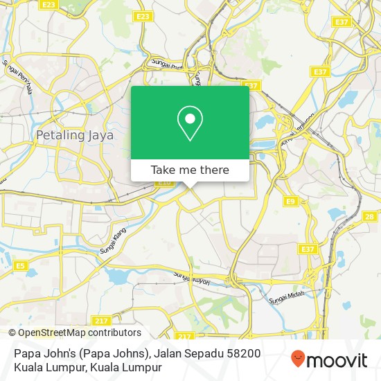 Papa John's (Papa Johns), Jalan Sepadu 58200 Kuala Lumpur map