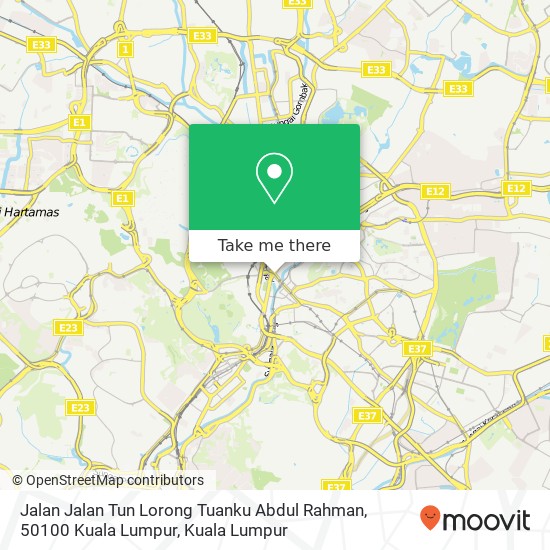 Jalan Jalan Tun Lorong Tuanku Abdul Rahman, 50100 Kuala Lumpur map