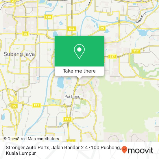 Peta Stronger Auto Parts, Jalan Bandar 2 47100 Puchong