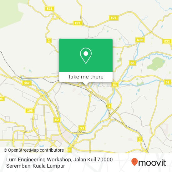 Peta Lum Engineering Workshop, Jalan Kuil 70000 Seremban
