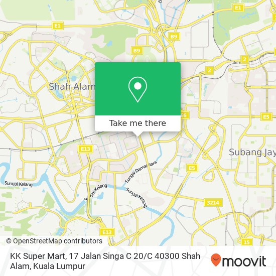 KK Super Mart, 17 Jalan Singa C 20 / C 40300 Shah Alam map