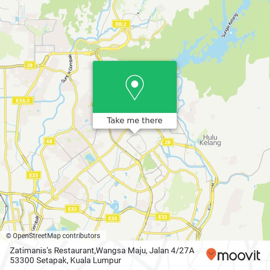 Zatimanis's Restaurant,Wangsa Maju, Jalan 4 / 27A 53300 Setapak map