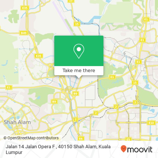 Peta Jalan 14 Jalan Opera F , 40150 Shah Alam