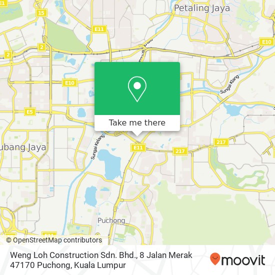 Weng Loh Construction Sdn. Bhd., 8 Jalan Merak 47170 Puchong map