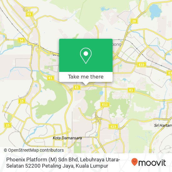 Phoenix Platform (M) Sdn Bhd, Lebuhraya Utara-Selatan 52200 Petaling Jaya map