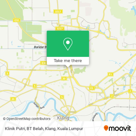 Peta Klinik Putri, BT Belah, Klang