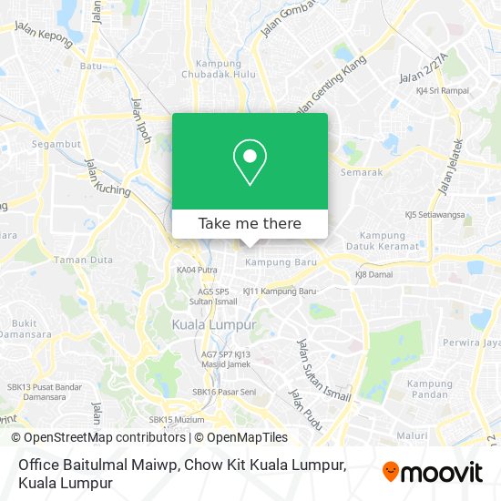 Peta Office Baitulmal Maiwp, Chow Kit Kuala Lumpur