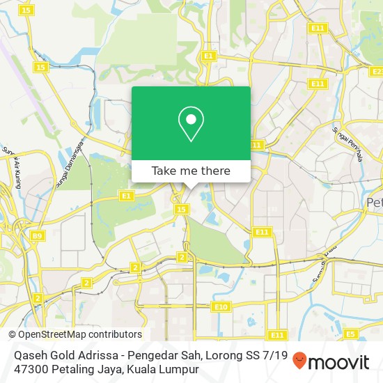 Qaseh Gold Adrissa - Pengedar Sah, Lorong SS 7 / 19 47300 Petaling Jaya map
