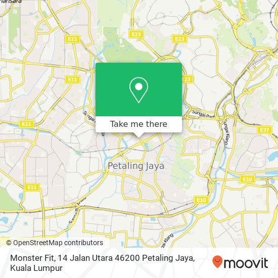 Peta Monster Fit, 14 Jalan Utara 46200 Petaling Jaya