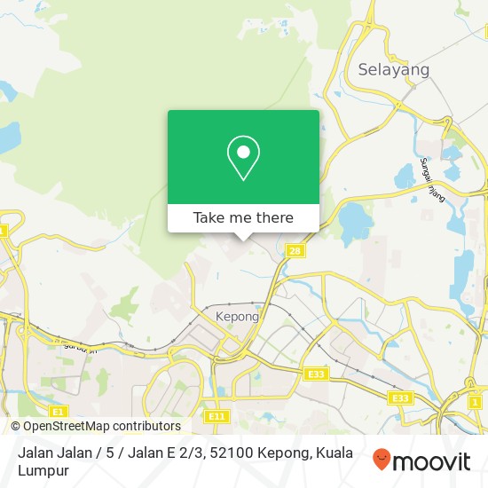 Peta Jalan Jalan / 5 / Jalan E 2 / 3, 52100 Kepong