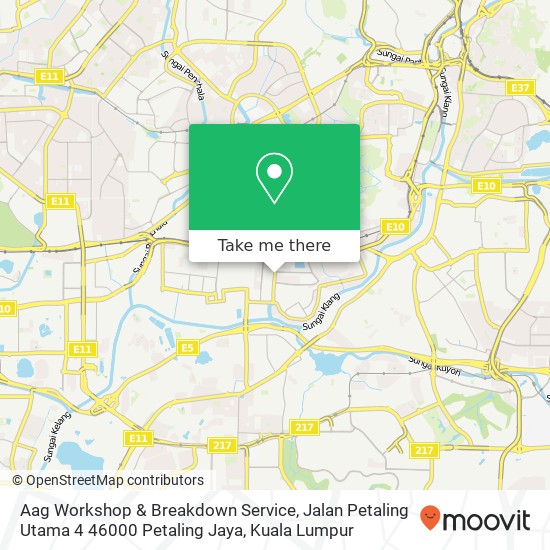 Peta Aag Workshop & Breakdown Service, Jalan Petaling Utama 4 46000 Petaling Jaya