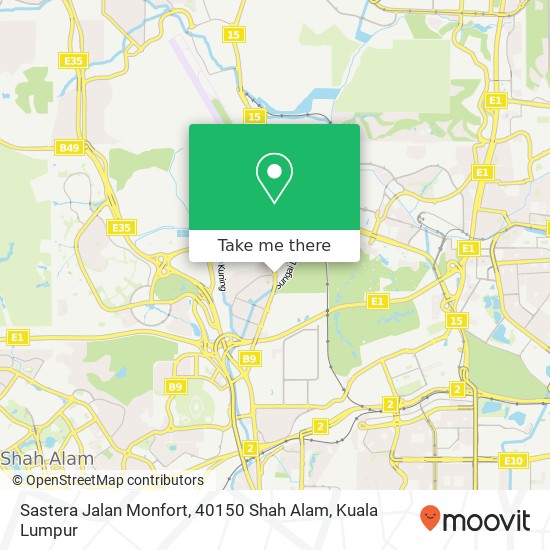 Peta Sastera Jalan Monfort, 40150 Shah Alam