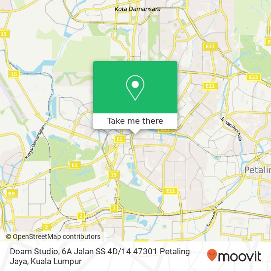 Peta Doam Studio, 6A Jalan SS 4D / 14 47301 Petaling Jaya