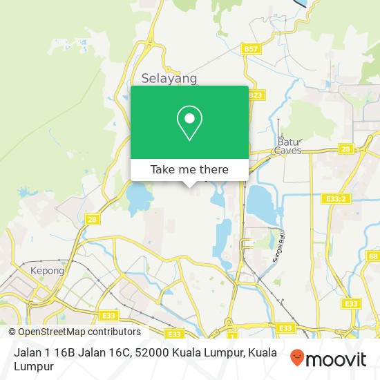 Peta Jalan 1 16B Jalan 16C, 52000 Kuala Lumpur
