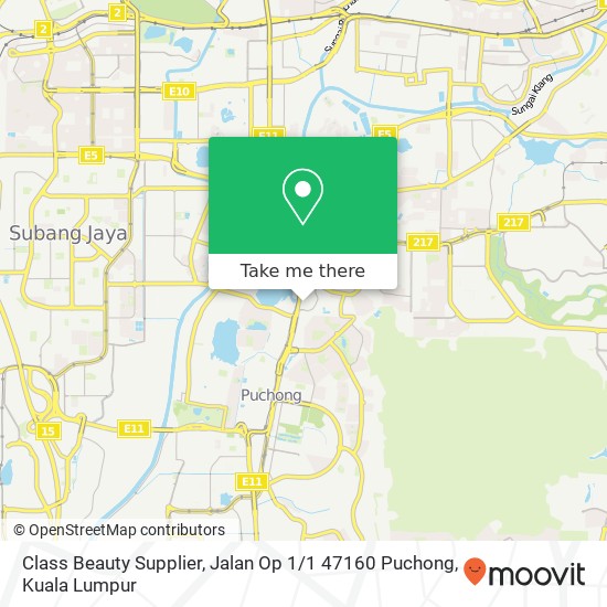 Class Beauty Supplier, Jalan Op 1 / 1 47160 Puchong map