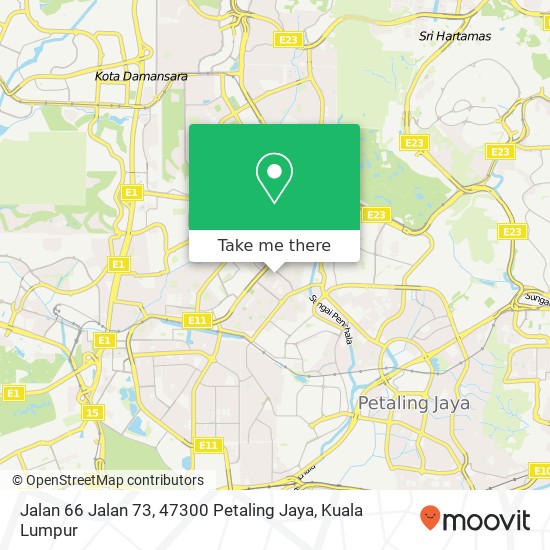 Peta Jalan 66 Jalan 73, 47300 Petaling Jaya
