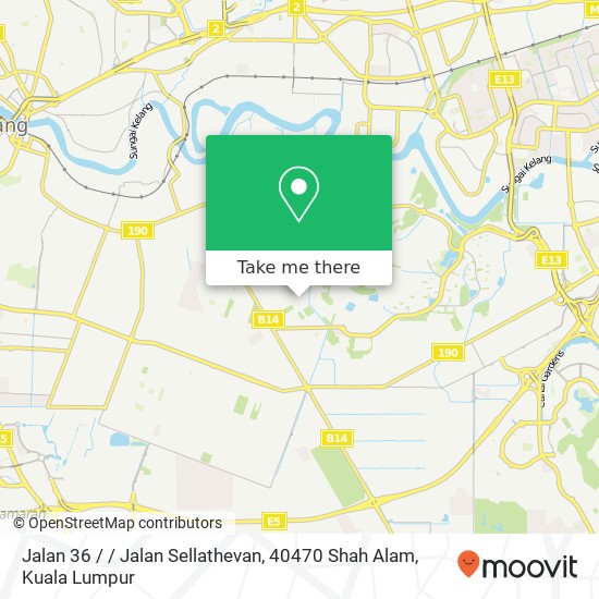 Peta Jalan 36 / / Jalan Sellathevan, 40470 Shah Alam