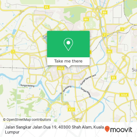 Peta Jalan Sangkar Jalan Dua 19, 40300 Shah Alam