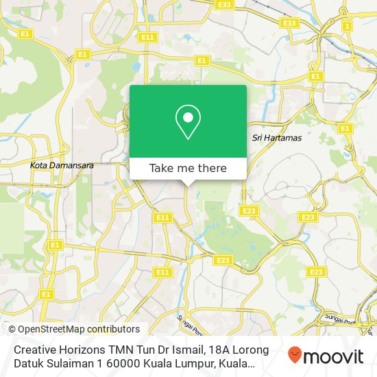 Peta Creative Horizons TMN Tun Dr Ismail, 18A Lorong Datuk Sulaiman 1 60000 Kuala Lumpur