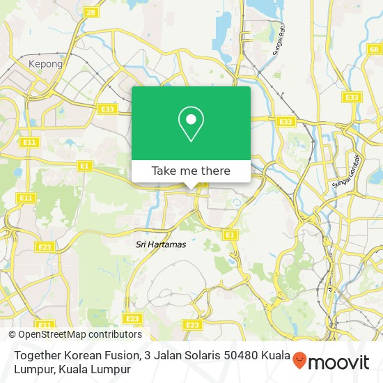 Together Korean Fusion, 3 Jalan Solaris 50480 Kuala Lumpur map