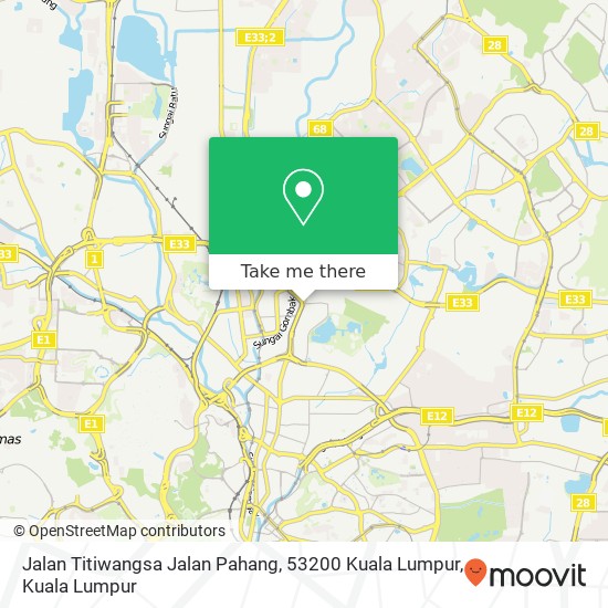Peta Jalan Titiwangsa Jalan Pahang, 53200 Kuala Lumpur