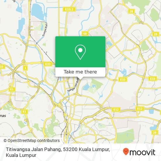 Peta Titiwangsa Jalan Pahang, 53200 Kuala Lumpur