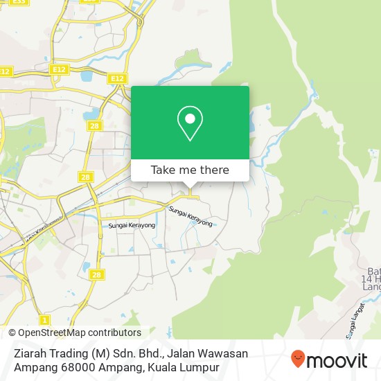 Ziarah Trading (M) Sdn. Bhd., Jalan Wawasan Ampang 68000 Ampang map