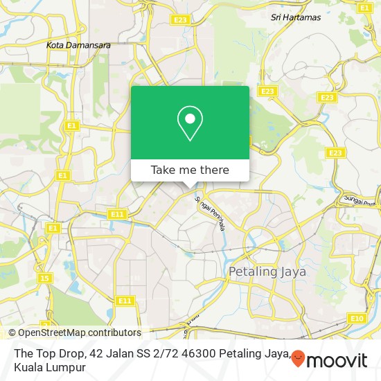 Peta The Top Drop, 42 Jalan SS 2 / 72 46300 Petaling Jaya