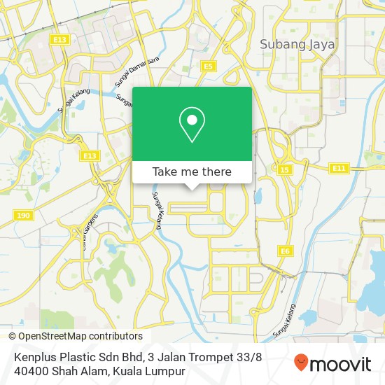 Peta Kenplus Plastic Sdn Bhd, 3 Jalan Trompet 33 / 8 40400 Shah Alam